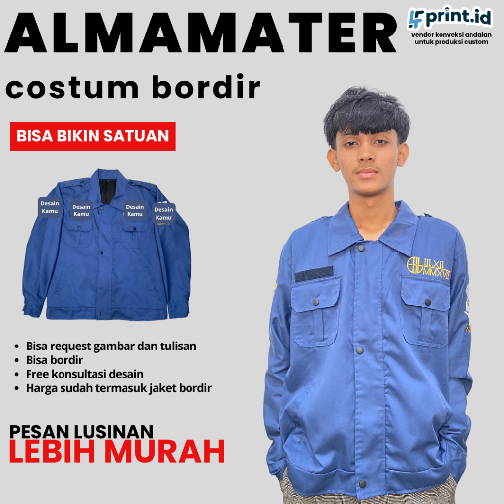 JAKET CUSTOM ANGKATAN ALMET JAKET SEKOLAH BORDIR