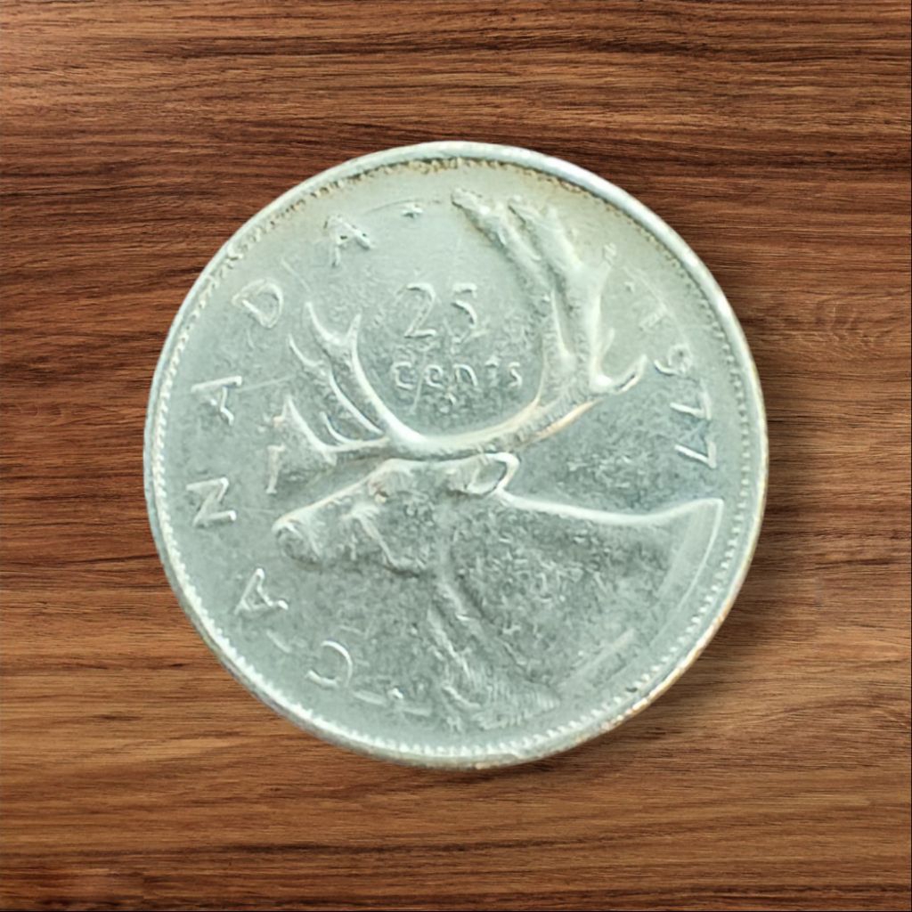 Koin asing Canada 25 cent 1977