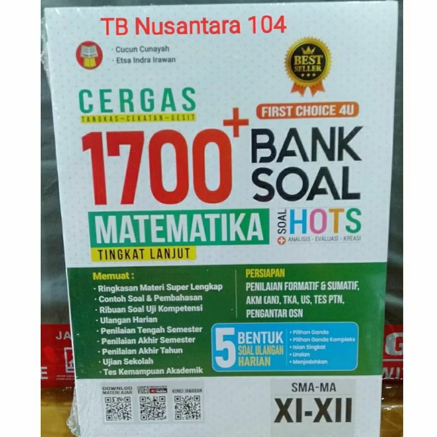 BUKU 1700 BANK SOAL MATEMATIKA TINGKAT LANJUT UNTUK SMA MA KELAS XI XII PENERBIT YRAMA Widya