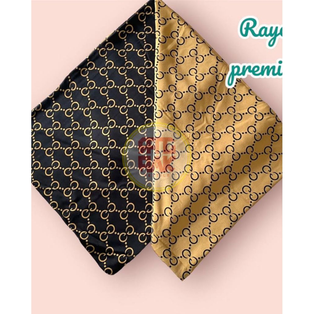 KAIN KATUN RAYON VISCOSE PREMIUM MOTIF GUCCI TERBARU TERMURAH DI SHOPEE (LEBAR/BIDANG KAIN 150cm)