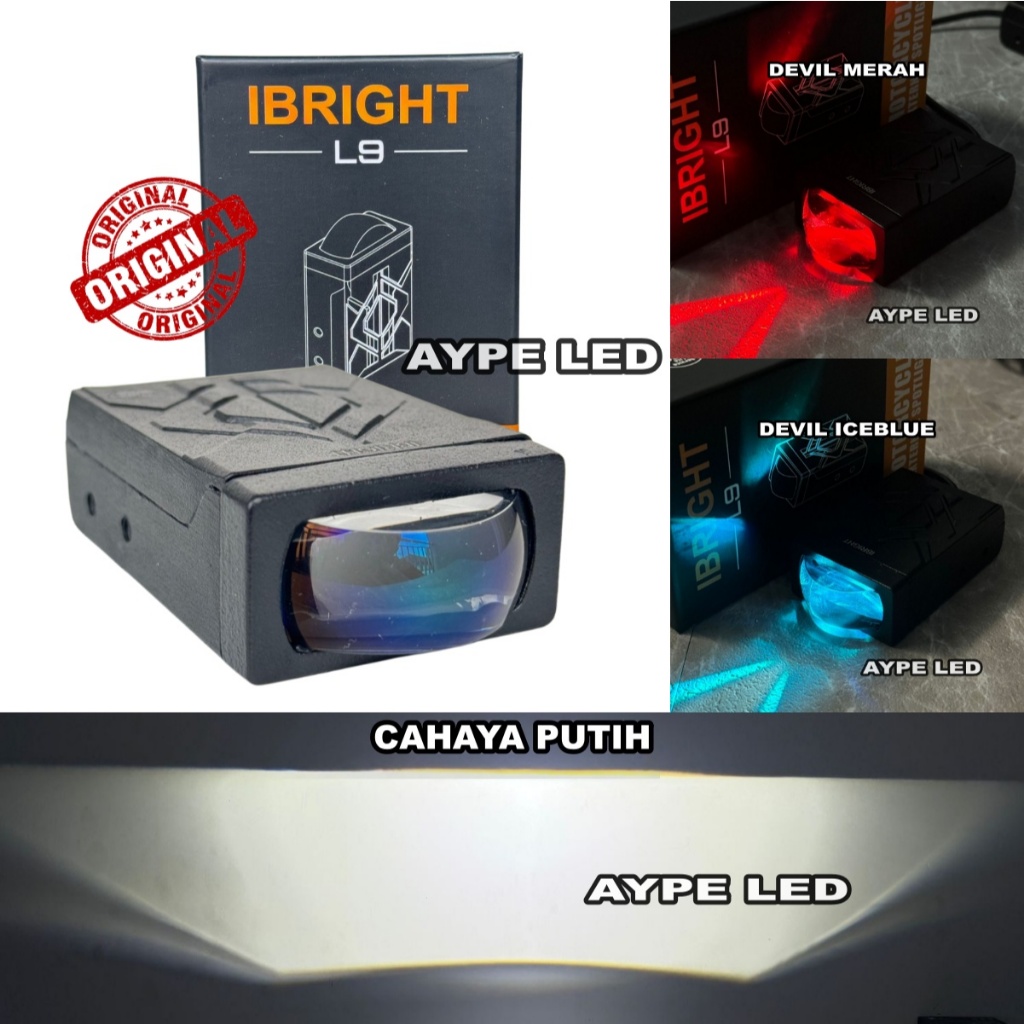 Lampu Tembak Biled L9 Gepeng Bluelens Cahaya Biled Devil Eyes IBRIGHT L9 Slim Waterproof