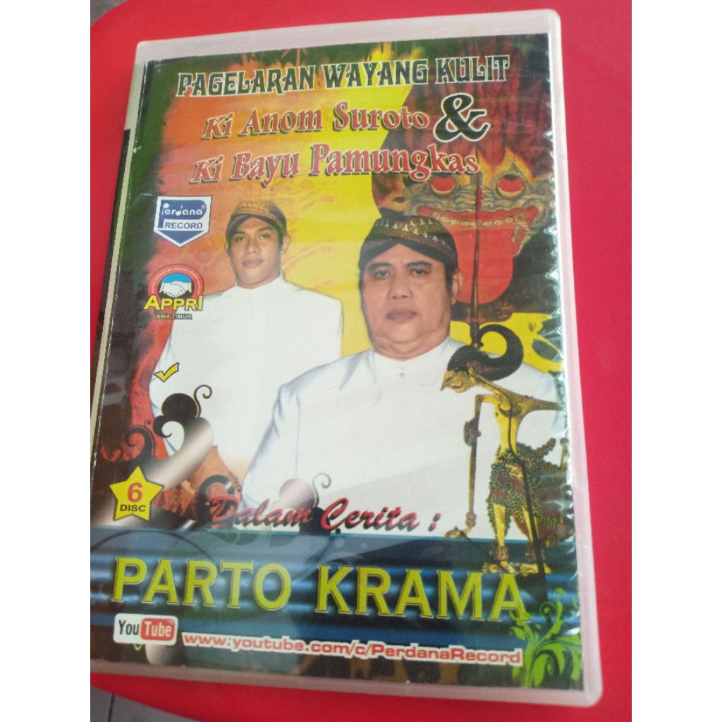 VCD WAYANG KULIT 6 DISC KI ANOM & KI BAYU PAMUNGKAS LAKON PARTO KRAMA