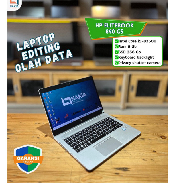 HP ELITEBOOK 840 G5 Intel Core i5-8350U Ram 8 Gb SSD 256 Gb Keyboard backlight Privacy shutter camer