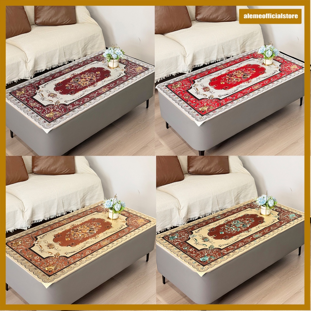 Taplak Meja Tamu Super Tebal Premium 60 x 60cm / 60 x 120cm / Taplak Meja Ruang Tamu / Taplak Meja R