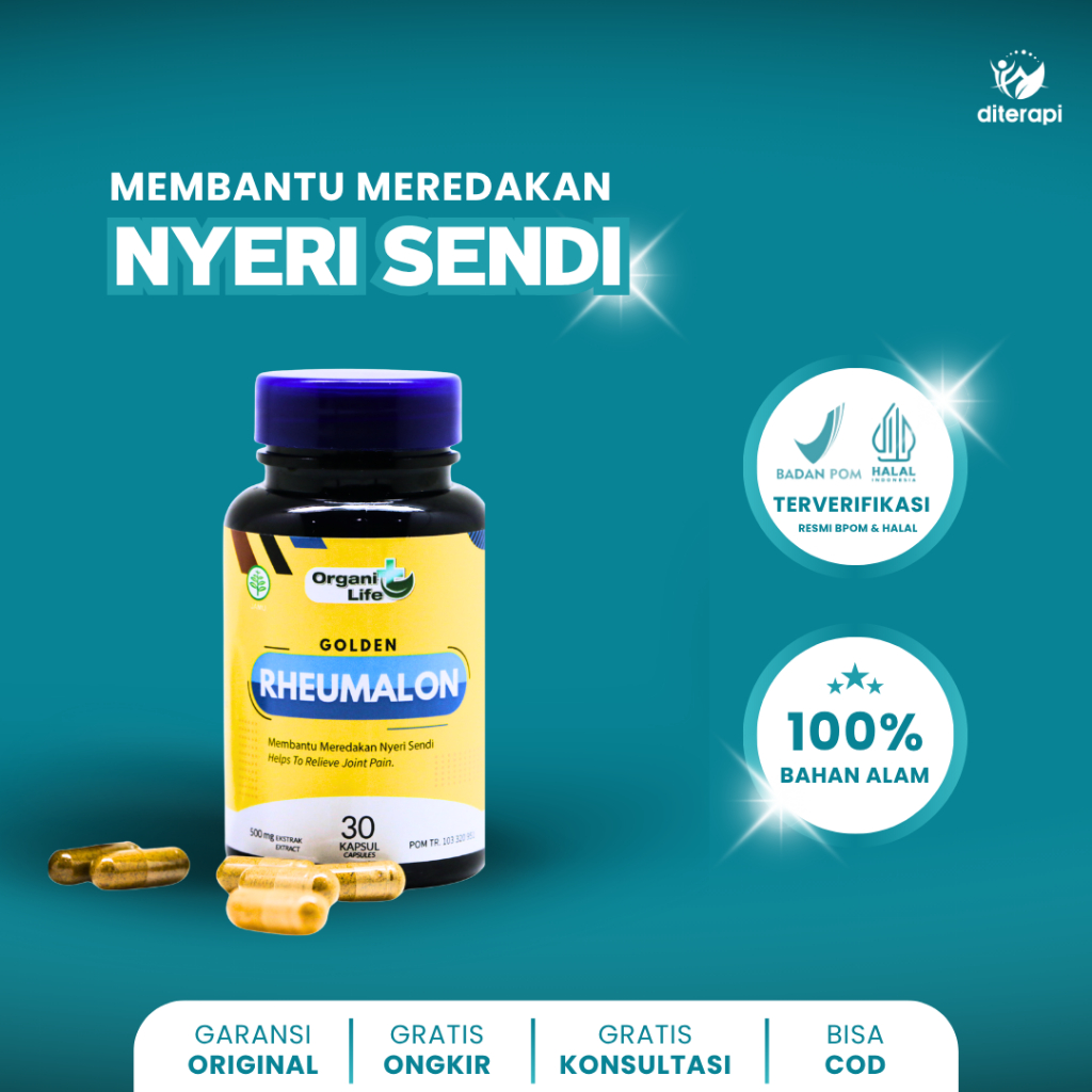 GOLDEN RHEUMALON (30 capsul) / SUPLEMEN ASAM URAT / NYERI SENDI