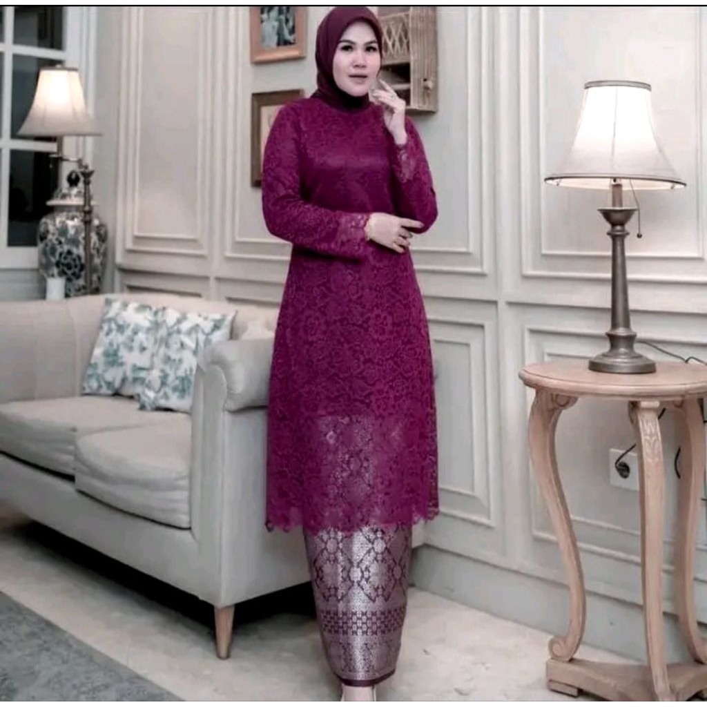 Setelan Kebaya Brukat//Kebaya Brukat Songket//Kebaya Songket Palembang//Stelan Kebaya Pesta//Stelan 