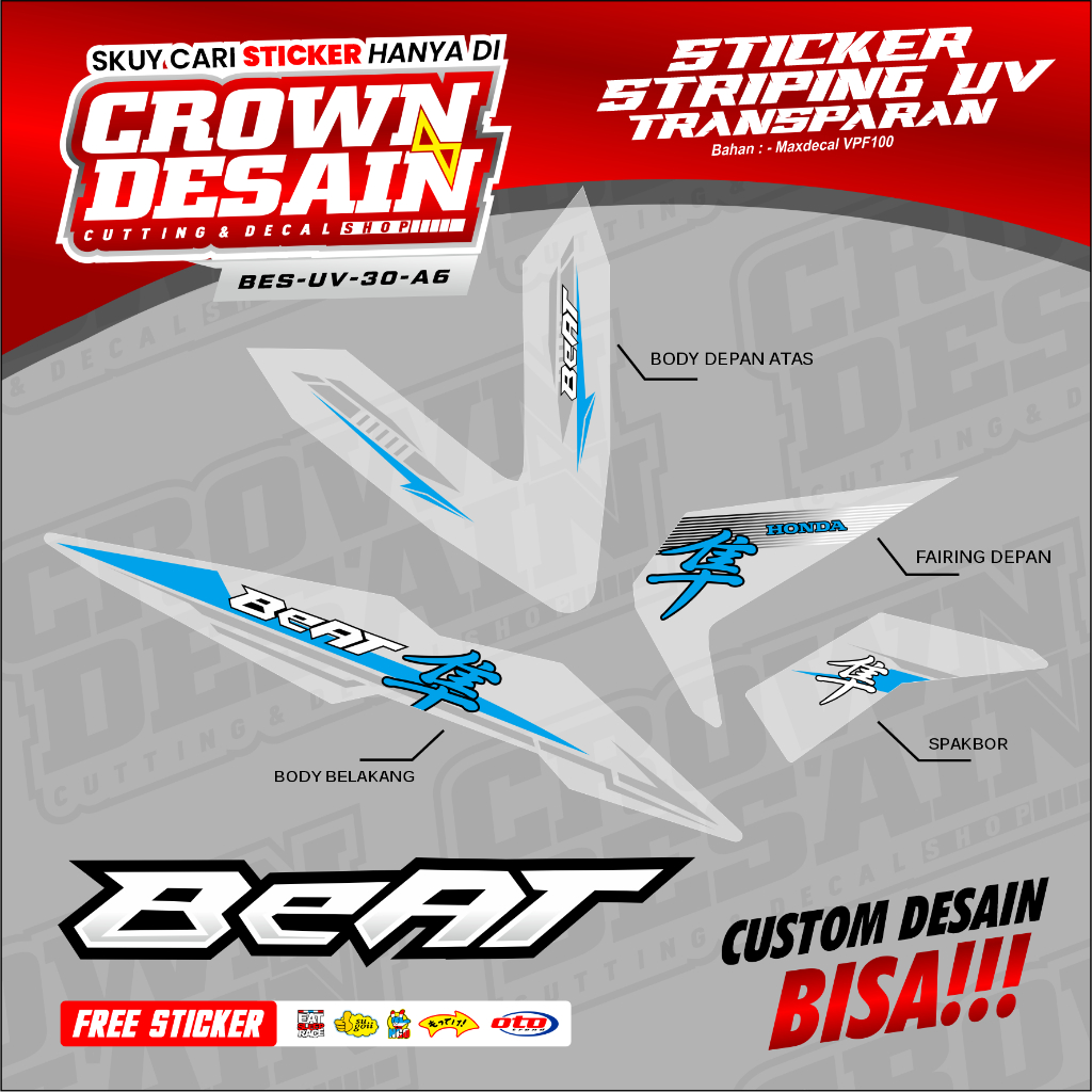 STRIPING TRANSPARAN HONDA BEAT 2019/STICKER BEAT ESP 2019 TRANSPARAN-STIKER TRANSPARAN BEAT ESP STRI