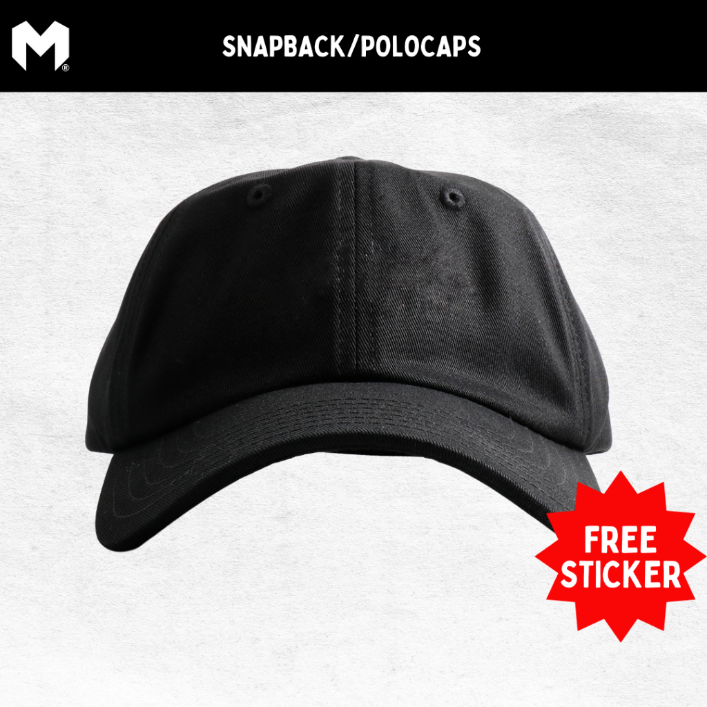 Maxisupply Snapback Polos Hitam Topi Pria | Polo Cap | Topi Baseball