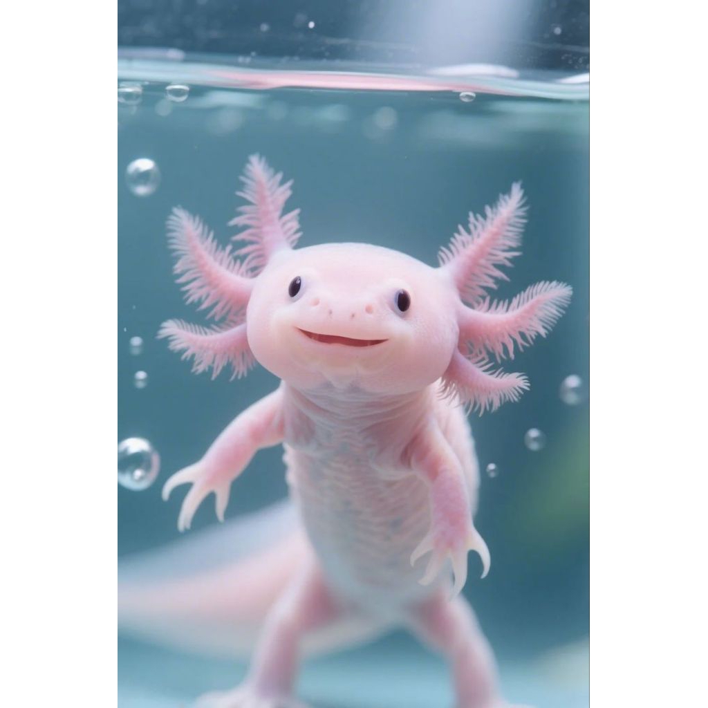 AXOLOTL/BABY/LEUCISTIC/4CM