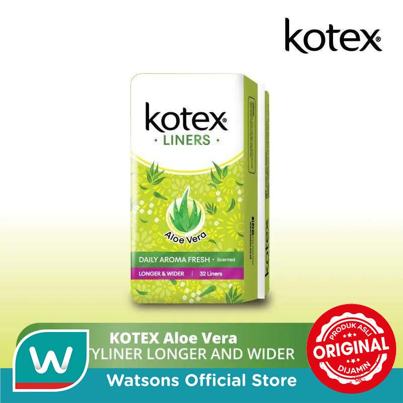 Kotex Aloe Vera Pantyliner Longer & Wider 32'S