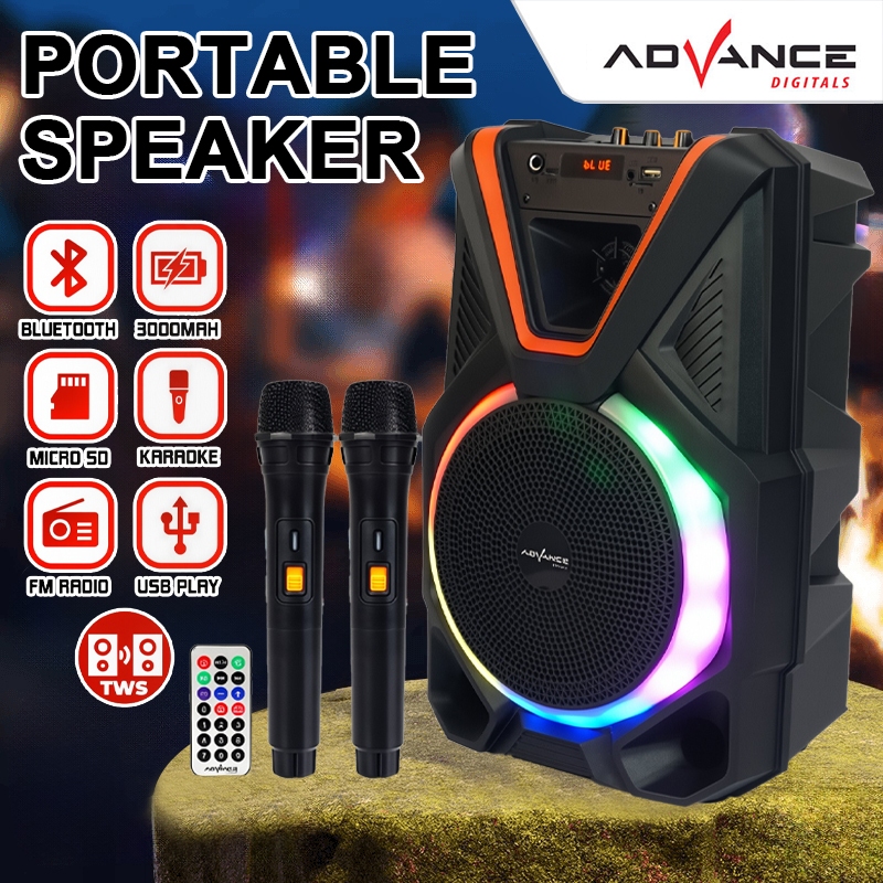 Advance Speaker Aktif 8 Inch Bluetooth Super Bass Berkualitas Tinggi