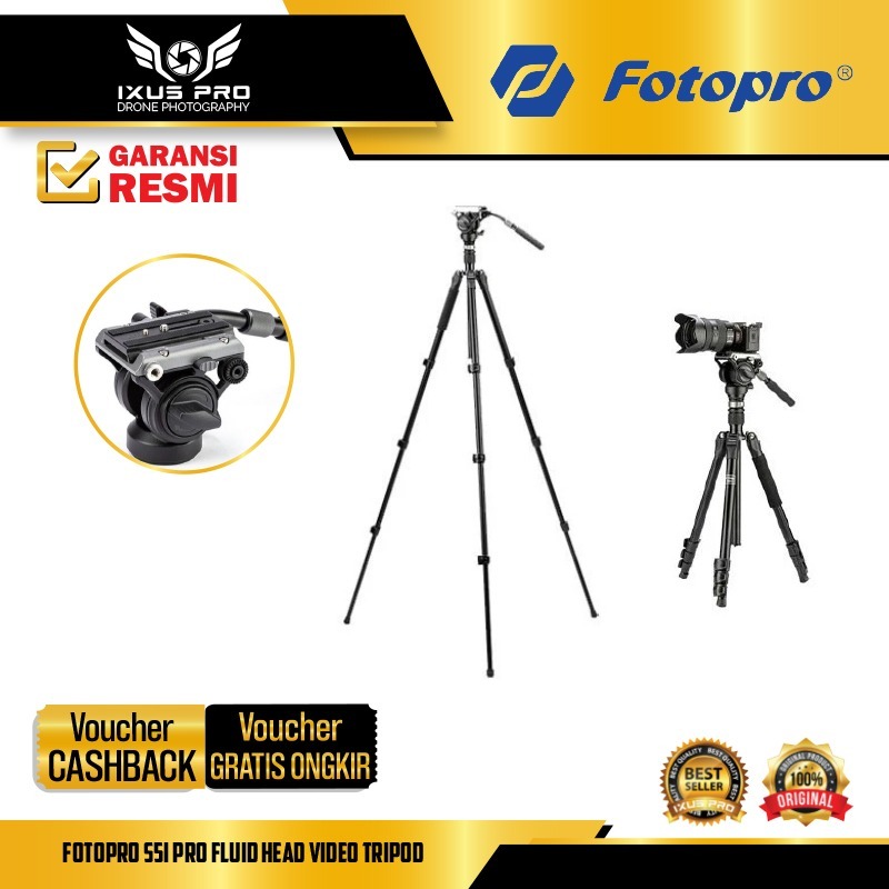 Fotopro S5i Pro Fluid Head Video Tripod