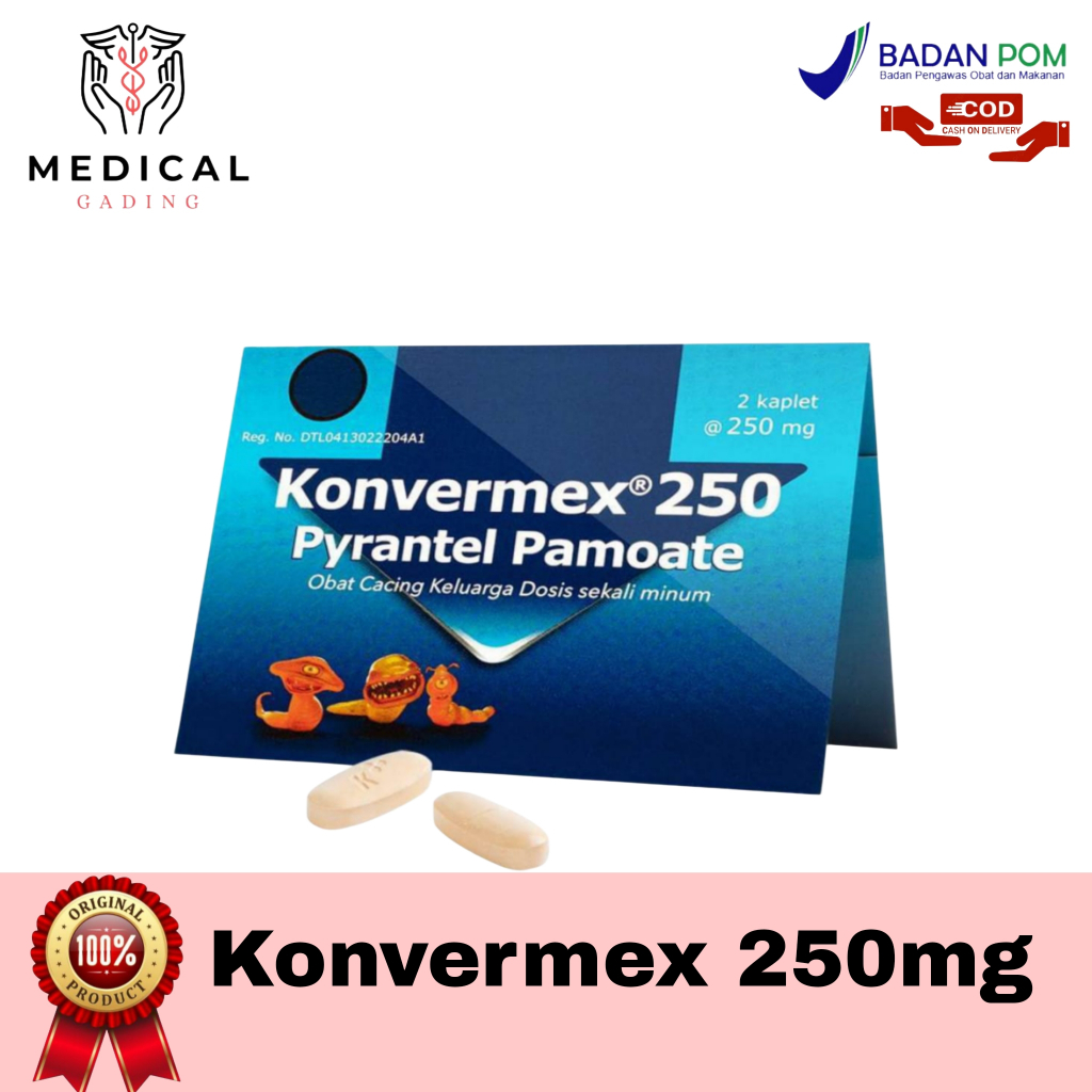 Konvermex Obat Cacing Dewasa Pyrantel Pamoate