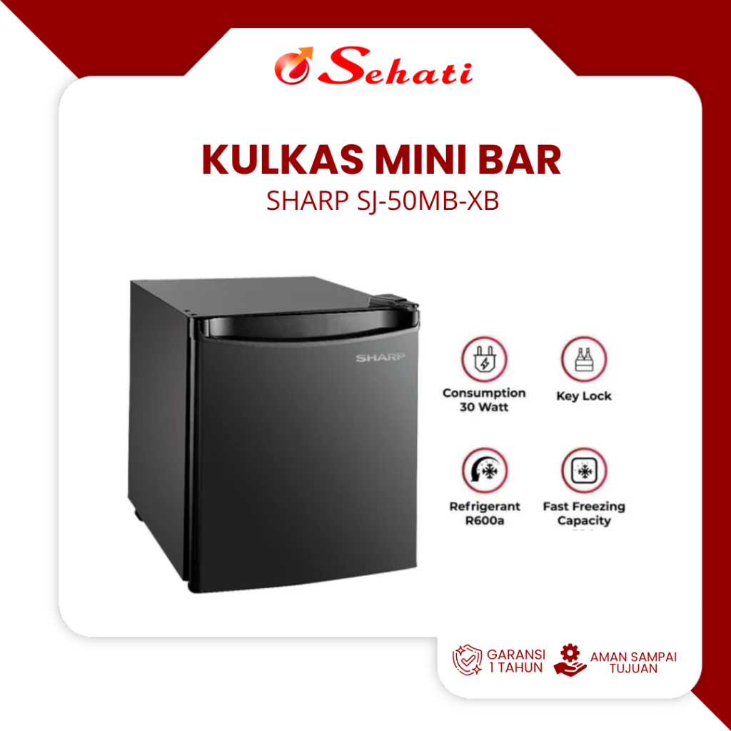 SHARP KULKAS 1 PINTU SHARP 50 LITER SJ-50MB-XB KULKAS MINI 50 Liter Sehati Online Garut
