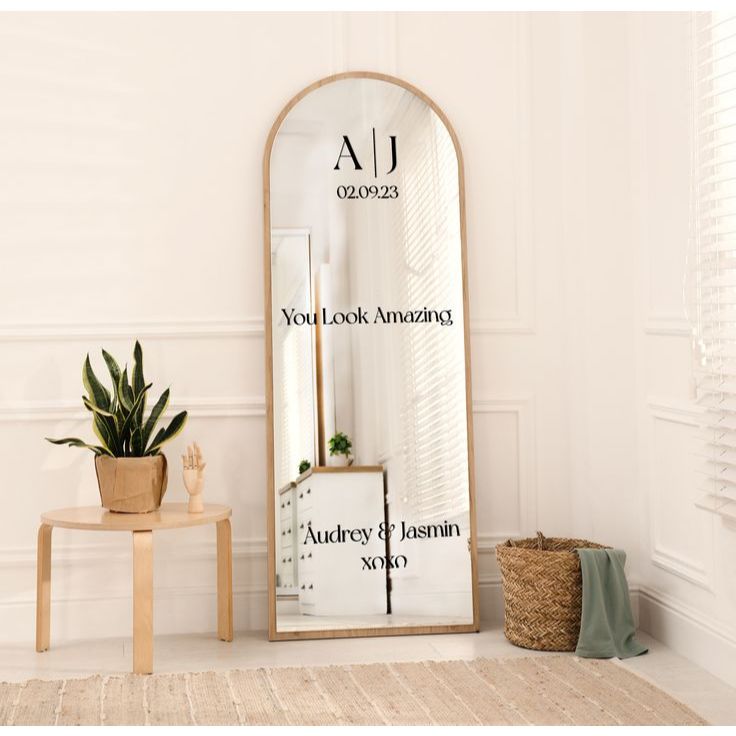 standing mirror wedding sign 30x122 CM / Welcome Sign Wedding Mirror Arch  / Wedding Signage Aesthet