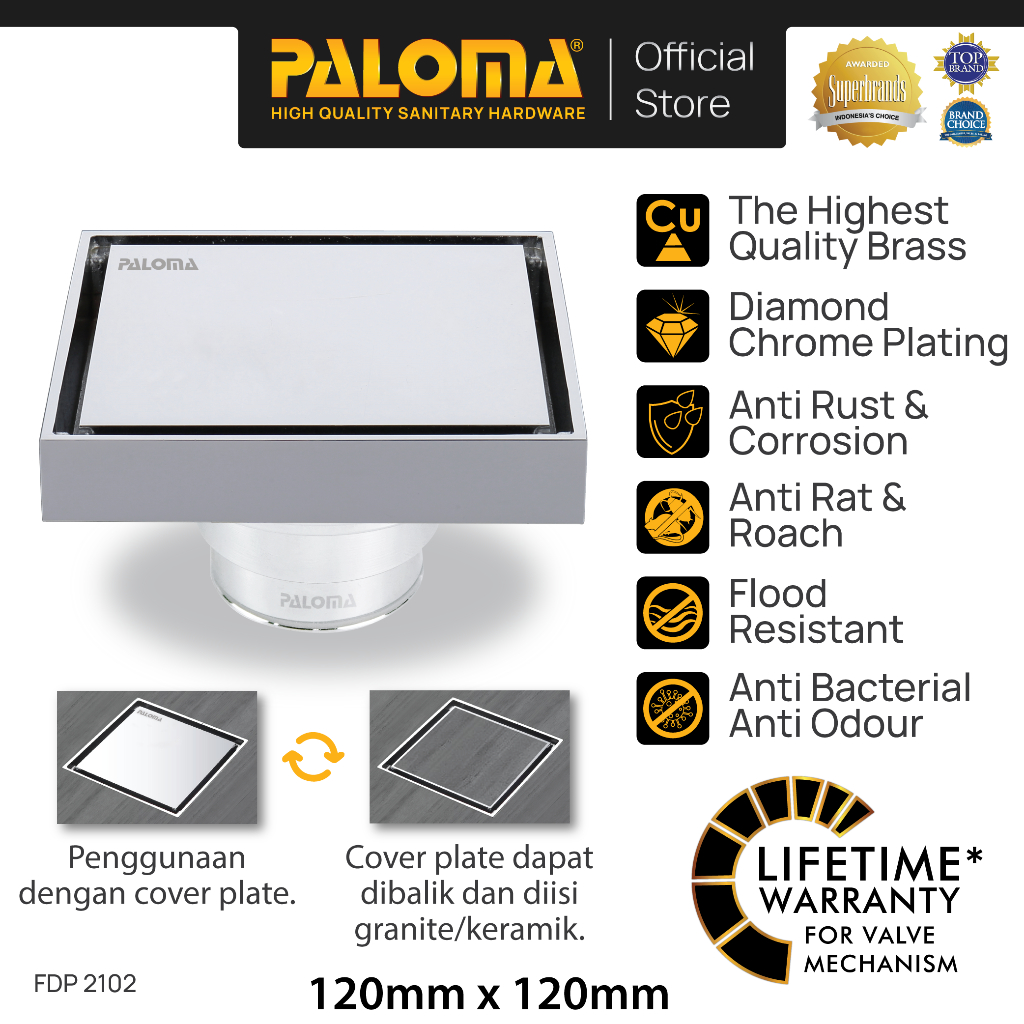 PALOMA FDP 2102 Floor Drain Strainer Saringan Got Kamar Mandi Anti Bau