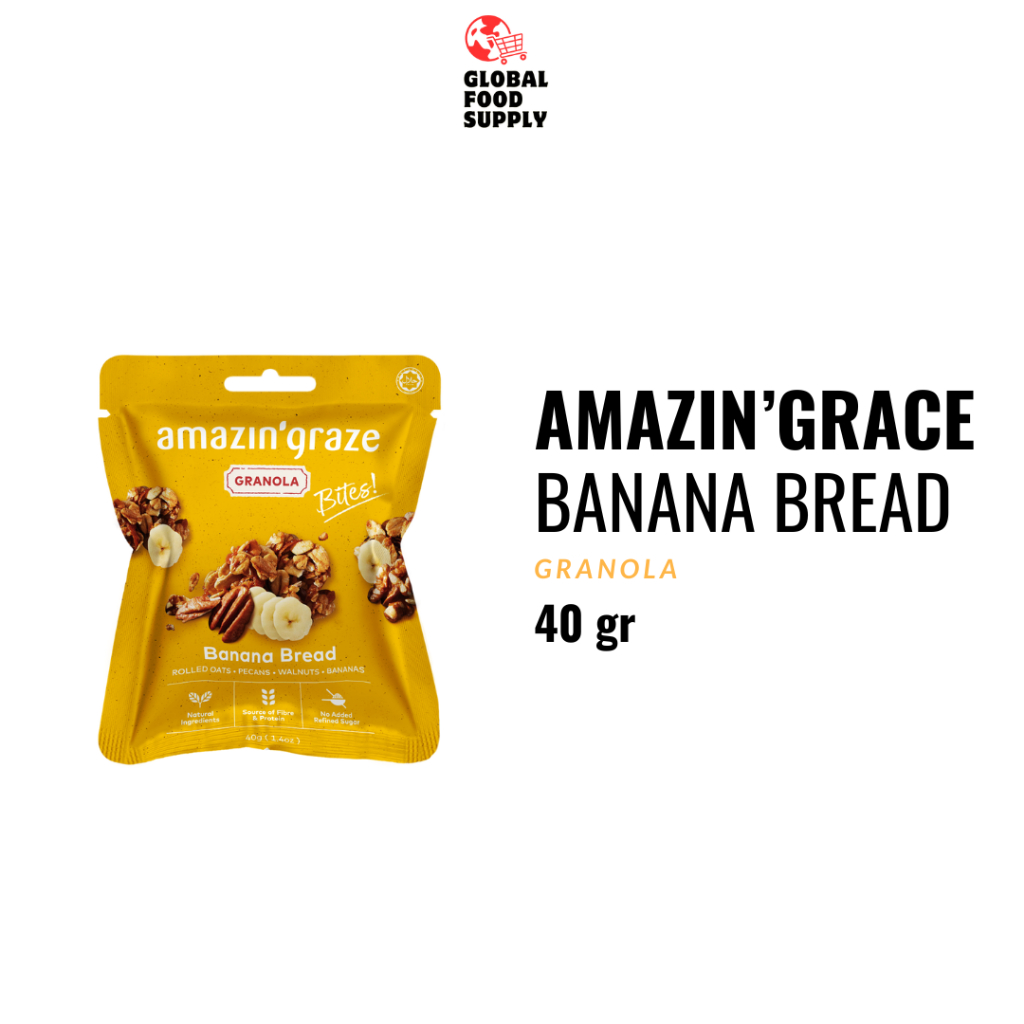 

[DIKIRIM DARI BANDUNG] Amazin'Graze Banana Bread Granola 40 gr | EXP 14/12/2025 | HALAL