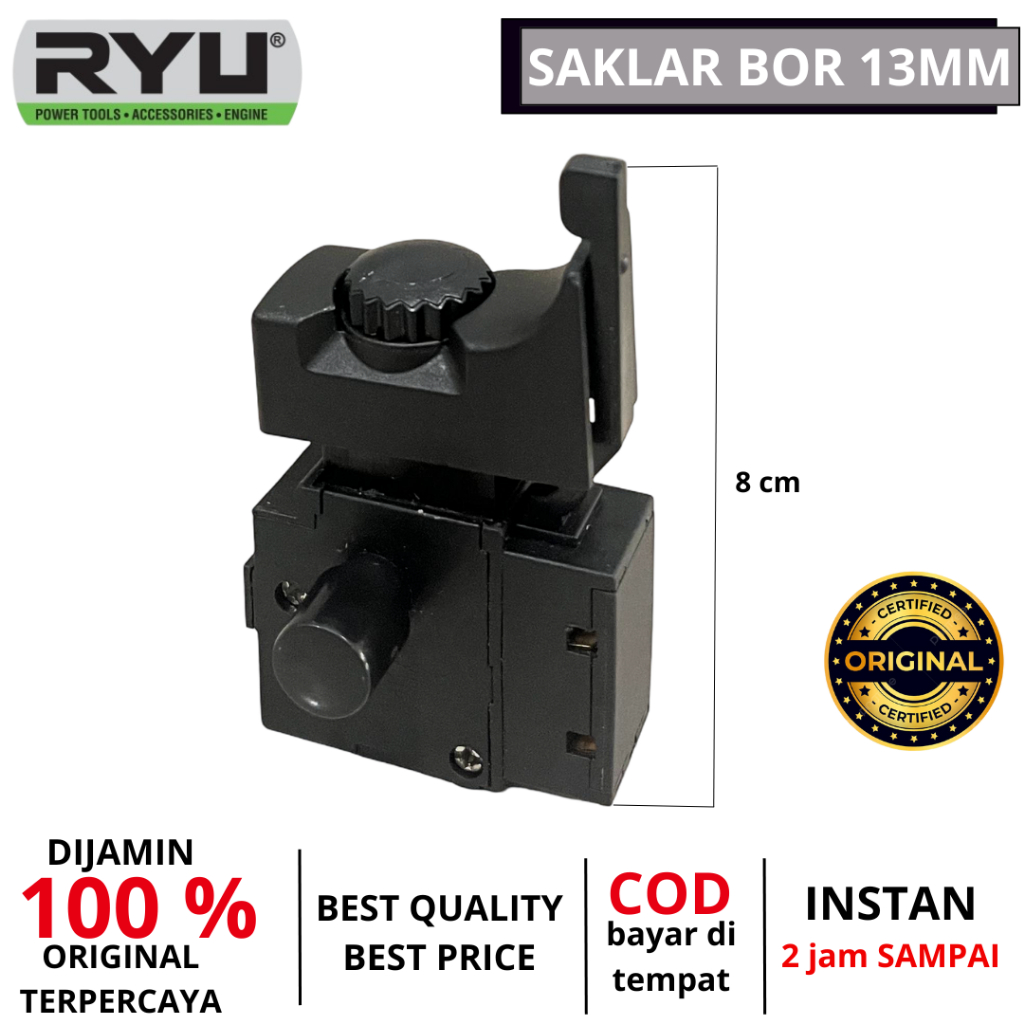 Ryu Saklar Bor 13mm On Off Bolak Balik Original - Switch Saklar Bor 13 mm Variable Speed & Reverse