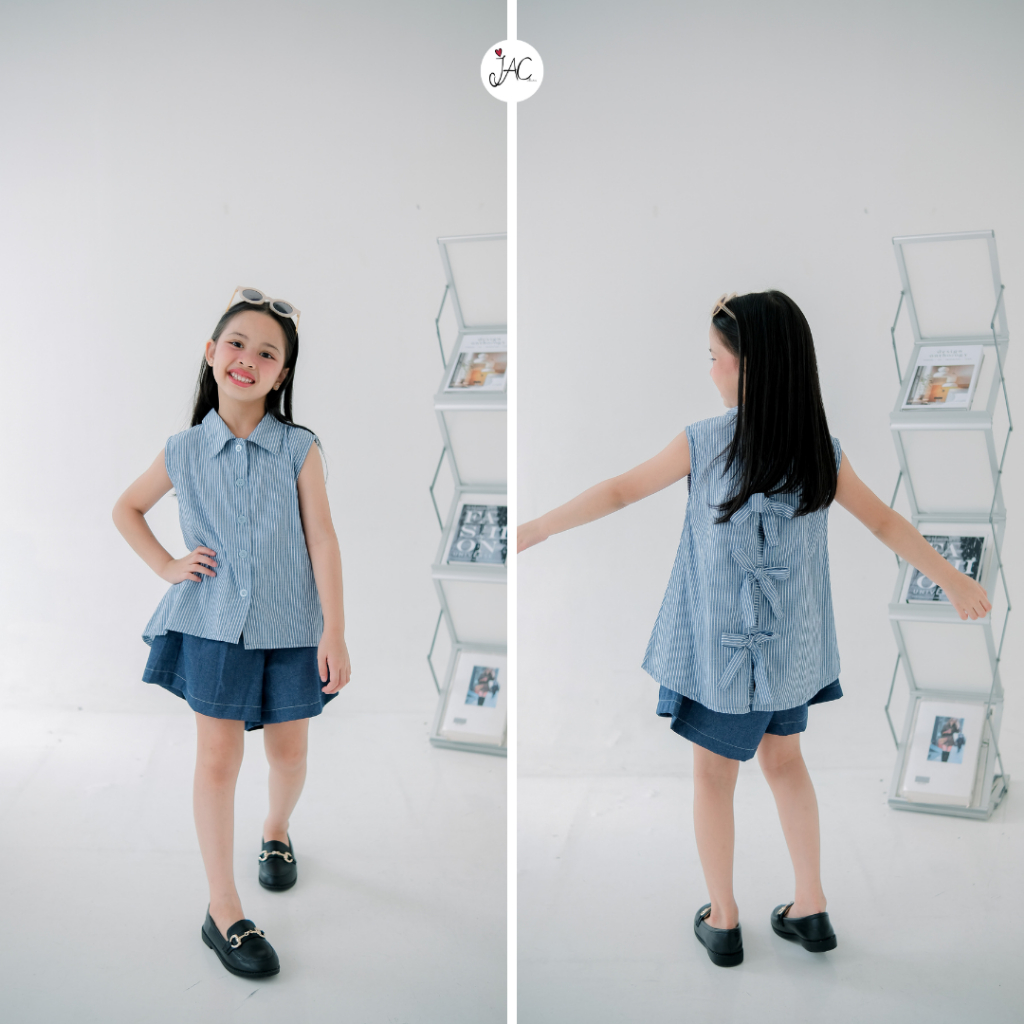 JAC - Jovie Top / SETELAN ANAK PEREMPUAN / SETELAN BAYI PEREMPUAN / SETELAN DENIM / JEANS SET / SETE