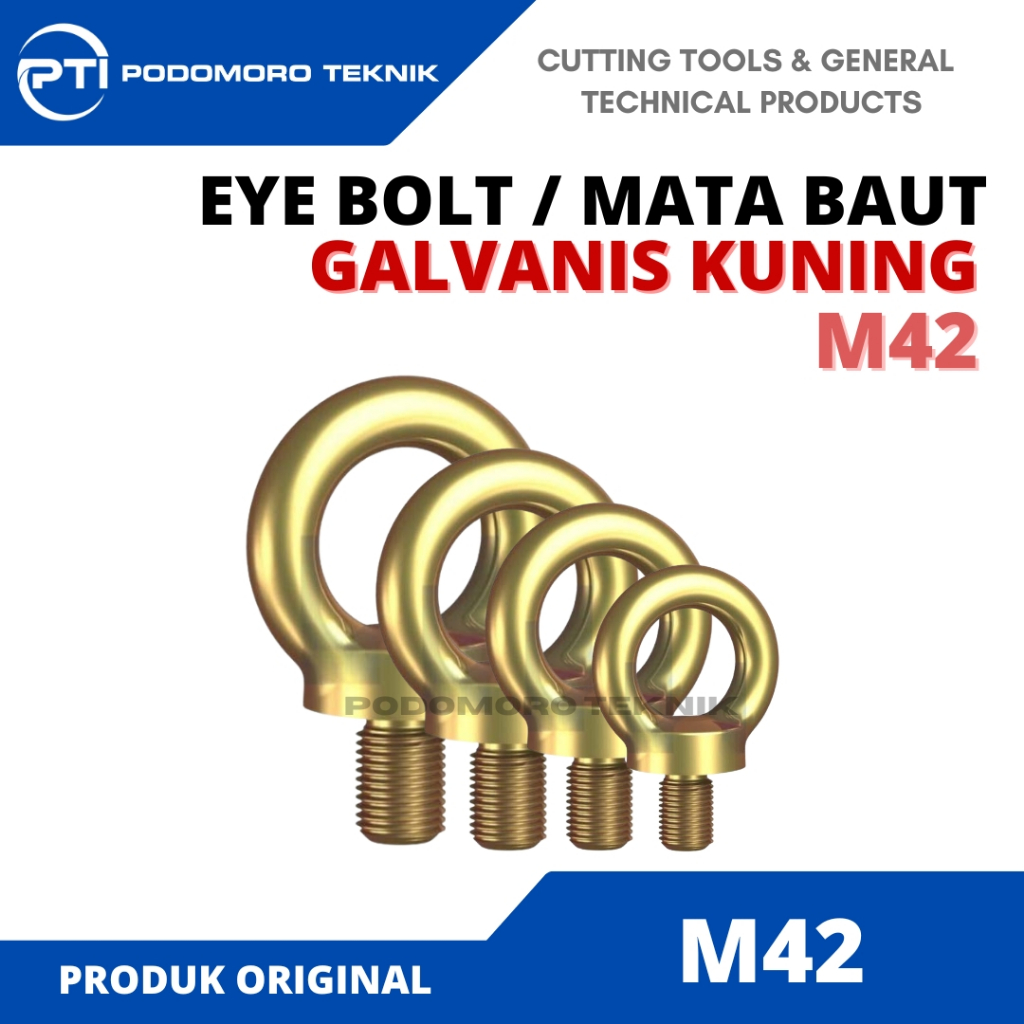 Eyebolt Kuning M42 Mata Baut 42 mm Lifting Eye Bolts Galvanised Kuning