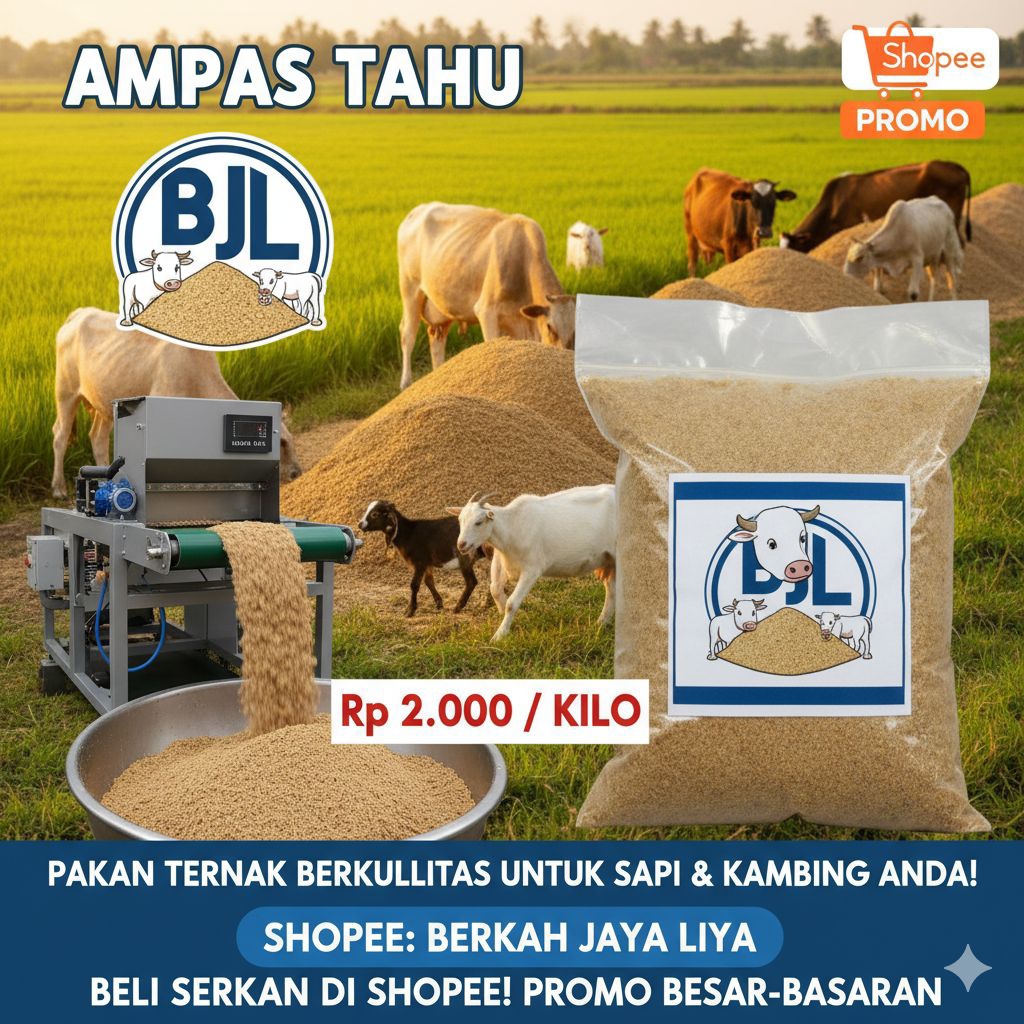 Ampas tahu tanpa Bahan obat BASAH 2KG