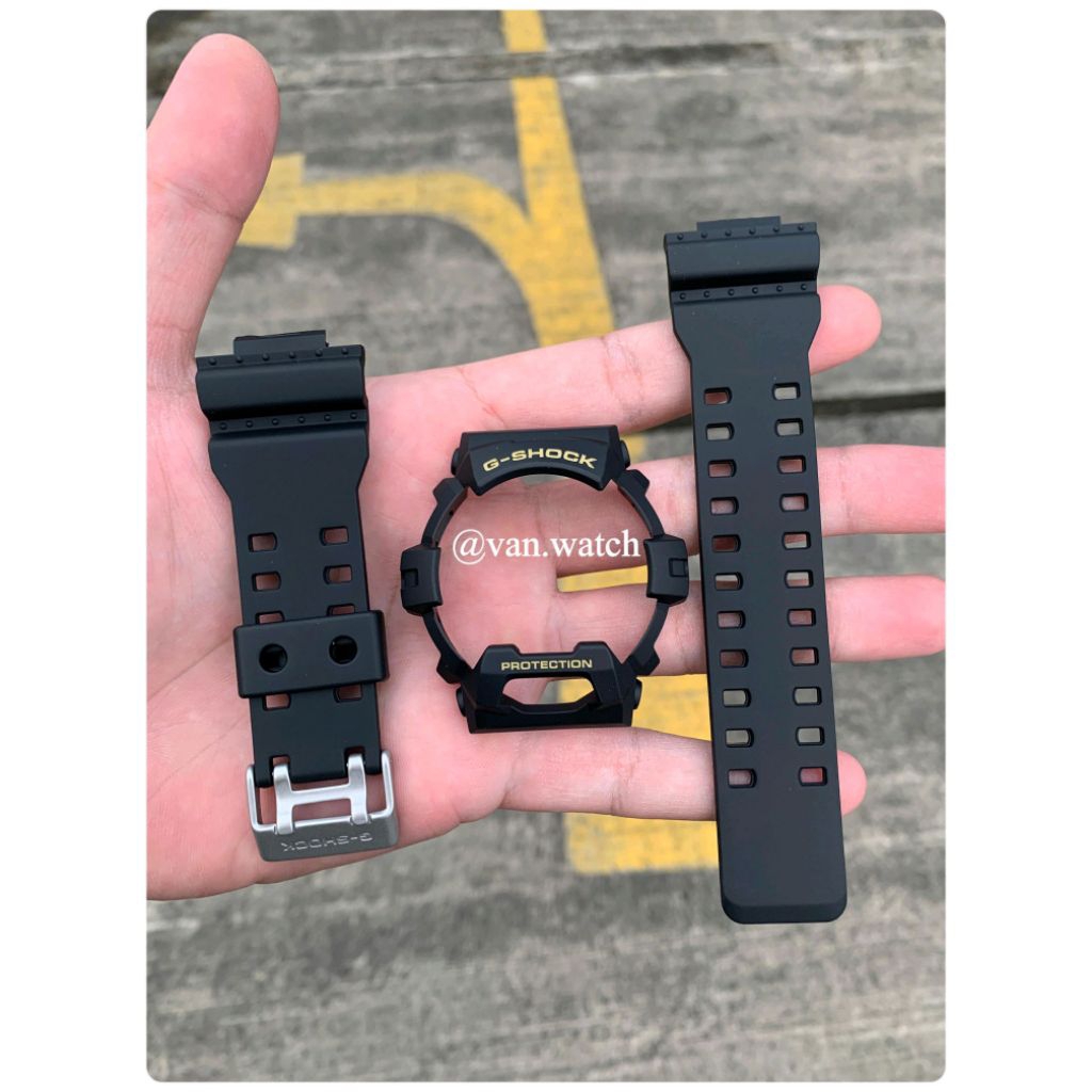 BNB Band Bezel CASIO G-SHOCK G 8000 GR 8900 GWX 8900 HITAM ORIGINAL Tulisan Gold Buckle Silver