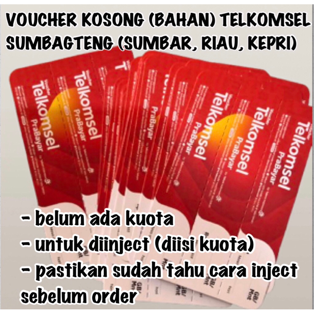 VOUCHER KOSONG TELKOMSEL SUMBAGTENG (SUMBAR RIAU KEPRI) - 1 SN