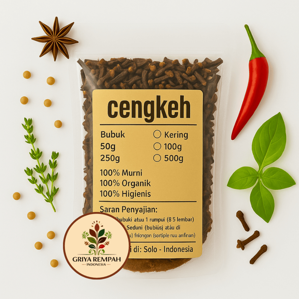 

CENGKEH KERING 250 GRAM Premium – Biji Buah Cengkih Ramuan Rempah Herbal Jamu Tradisional untuk Kesehatan Simplisia Syzygium aromaticum
