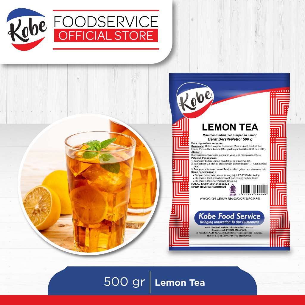 Kobe Lemon Tea 500gr - Minuman Serbuk Powder Lemon Tea 1/2kg