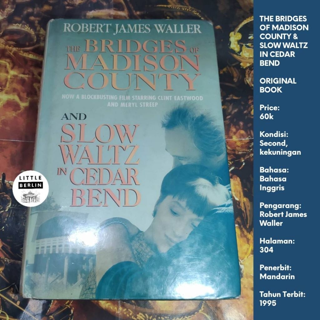 ORIGINAL Novel THE BRIDGES OF MADISON COUNTY Preloved English Hardcover Novel Film Meryl Streep Clin