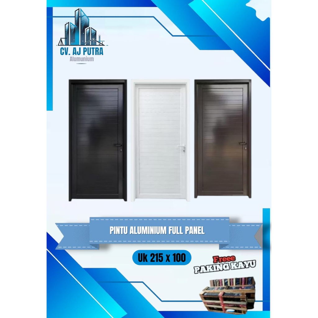 PINTU + KUSEN ALUMUNIUM SPANREL DOUBLE, BISA COSTUM UKURAN FREE PACKING KAYU DAN BUBBLE WARP