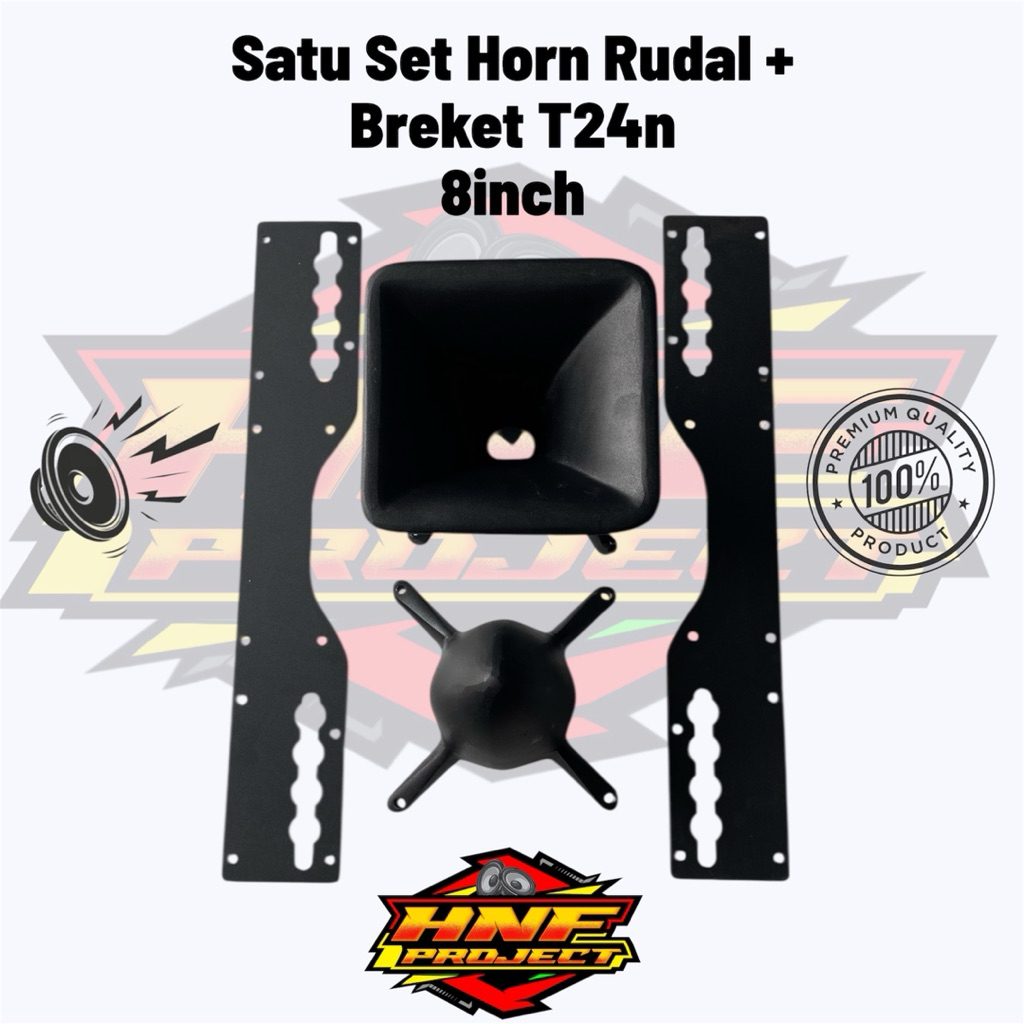 Satu Set Horn Rudal + Breket T24n 8inch