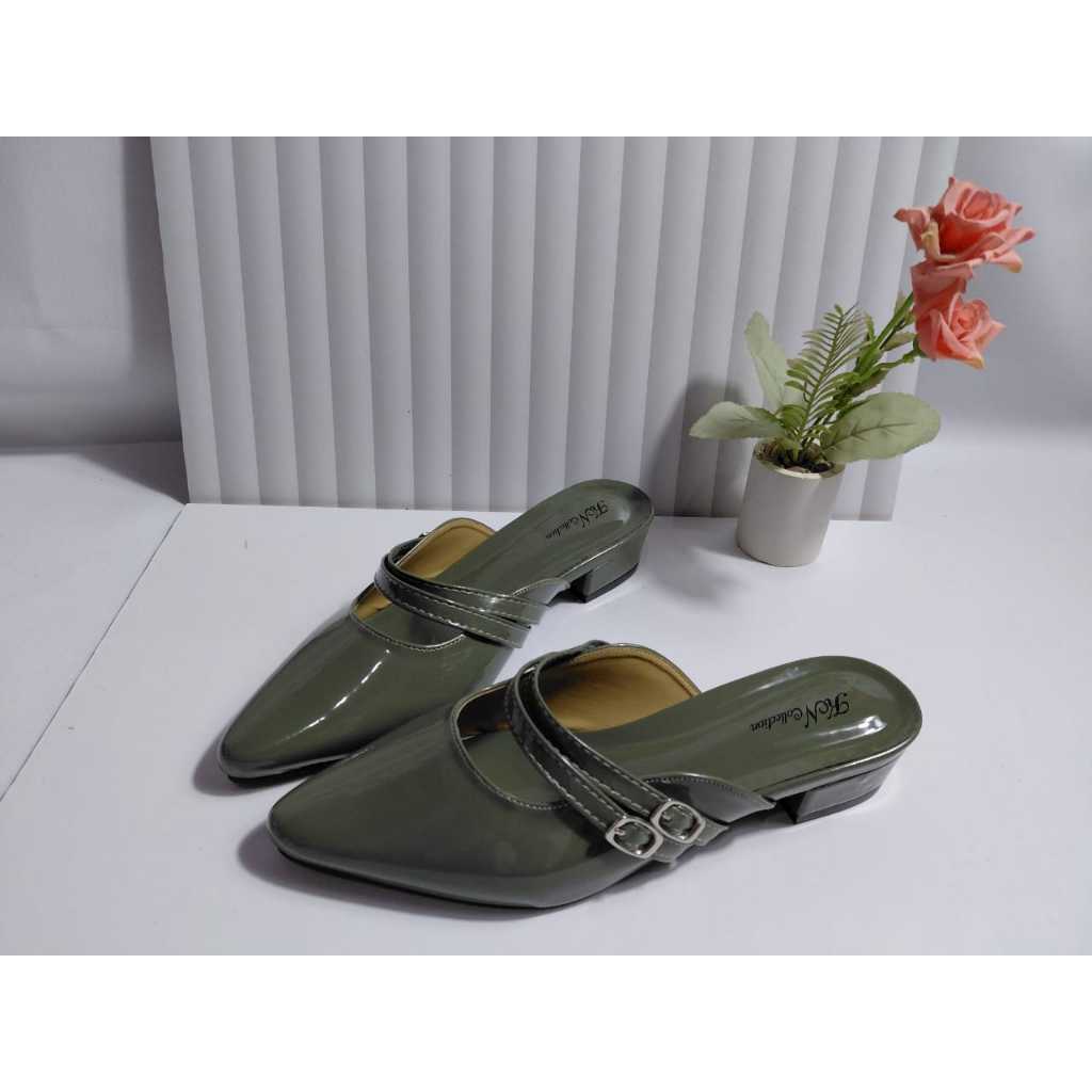 CAYRA Sandal flatshoes wanita sepatu wanita terbaru hak tahu 3cm ban2