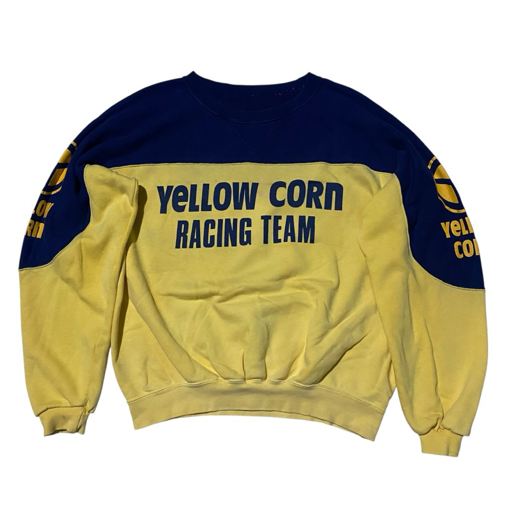 Yellow corn staff tokyo aoyama yellow navy crewneck