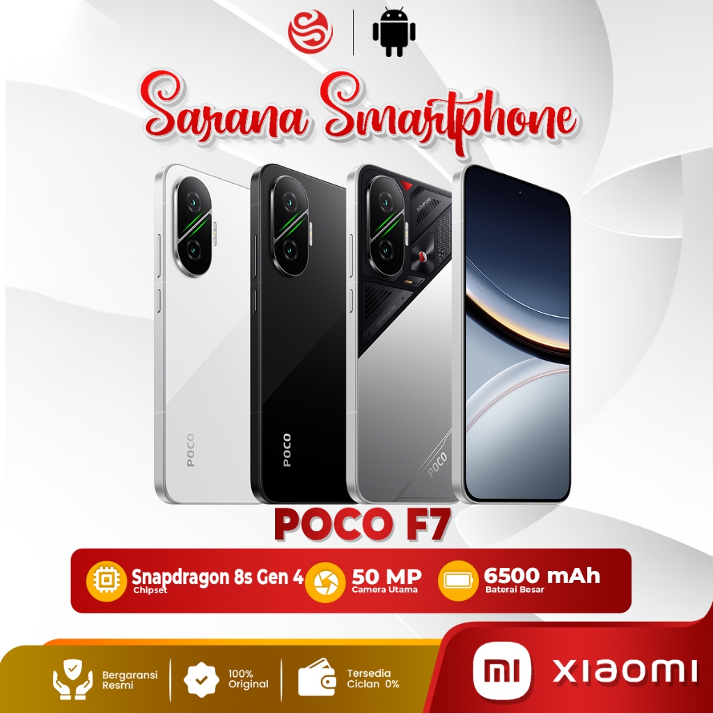 POCO F7 5G 12/512GB | Snapdragon 8s Gen 4 | HP Gaming | Layar AMOLED 120Hz | Garansi Resmi