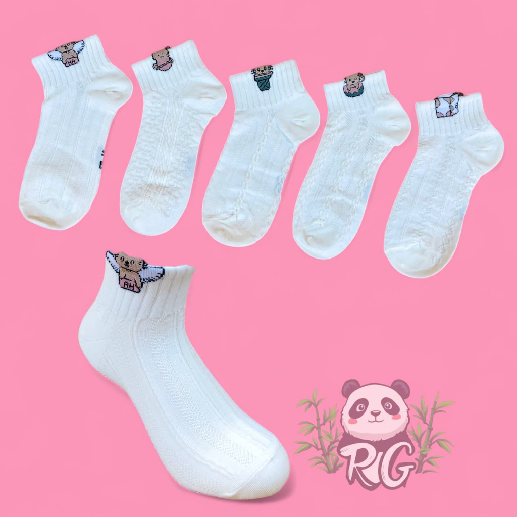 RG41 Kaos Kaki Pendek Motif Kucing / Kaus Kaki Wanita Pendek / Kaus Kaki Pendek Korean Style