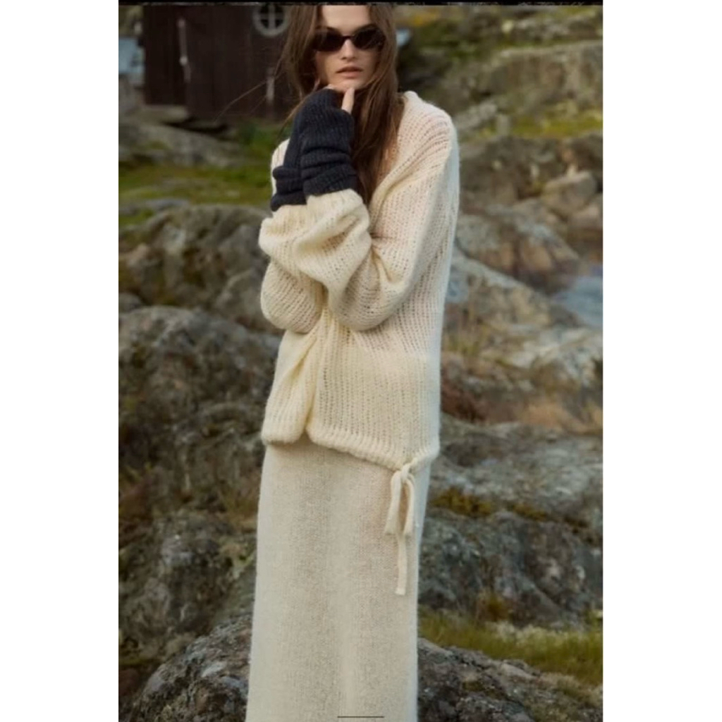 Zara Set Knit Alpaca Wool Top&Skirt