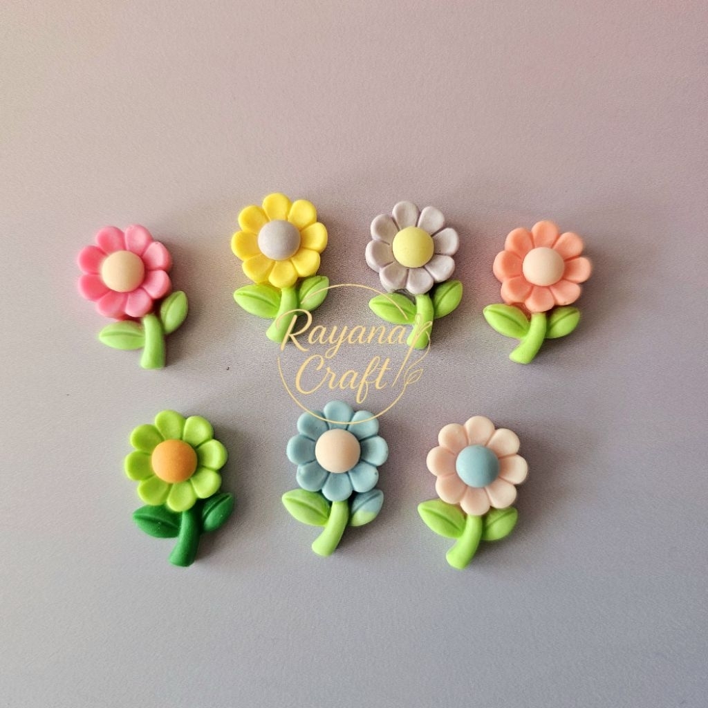clay resin bunga matahari mini / aplikasi bunga mini / clay dekorasi