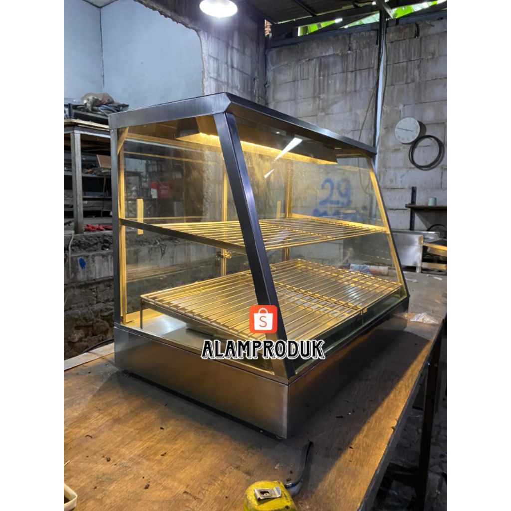 Food warmer+pemanas / etalase penyimpan makanan / food warmer display