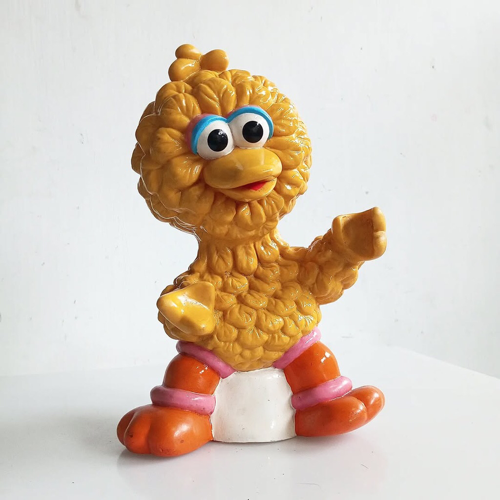Vintage Big Bird Coin Bank Sesame Street  Spaceage midcentury atomic design  Original  Material Viny