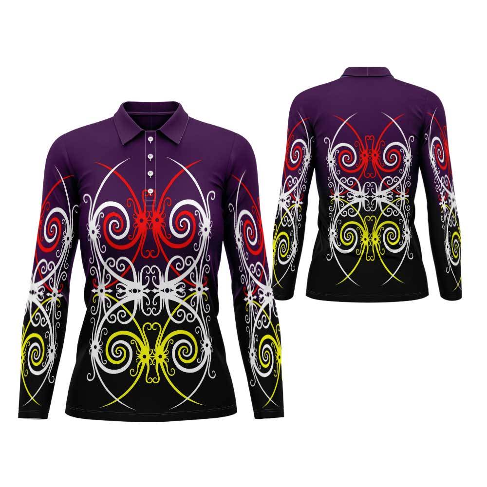 BATIK DAYAK  KAOS  JERSEY WANITA  BERKERAH PRINTING KEREN TERBARU