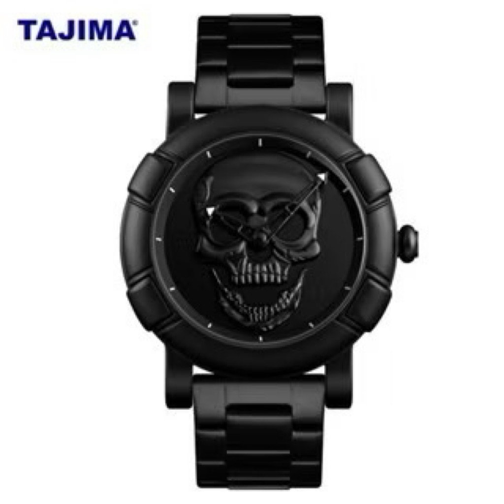 Jam Tangan Analog Pria Tajima 1932 Tengkorak Skull Stainless Steel Water Resistant Original Garansi 