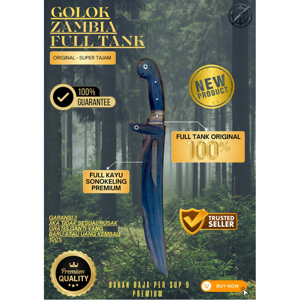 [BAJA PREMIUM] GOLOK KEBUN FULLTANK MULTIFUNGSI GOLOK BAJA SUPER TAJAM Baja Per SUP9 Asli Original