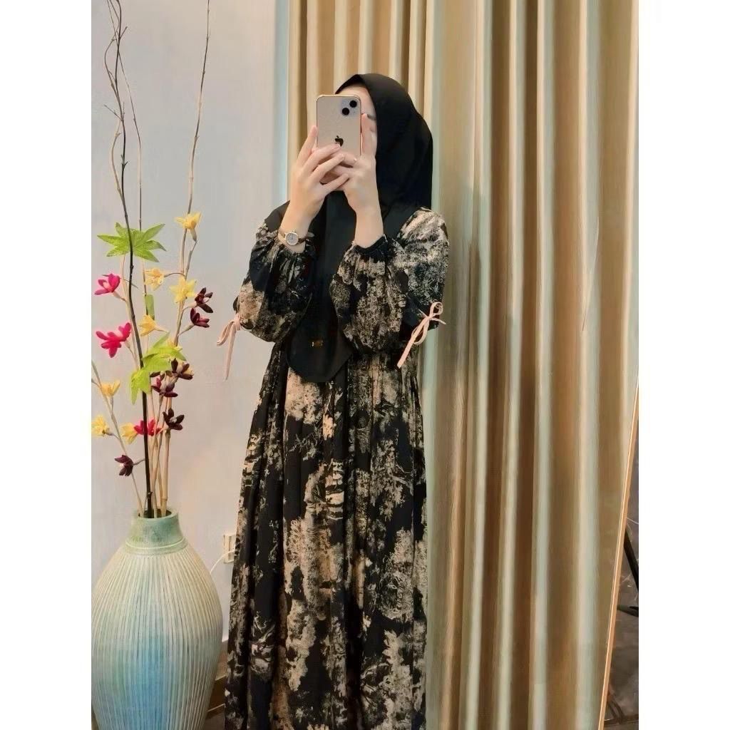 Gamis rayon viscose midi dres anjani