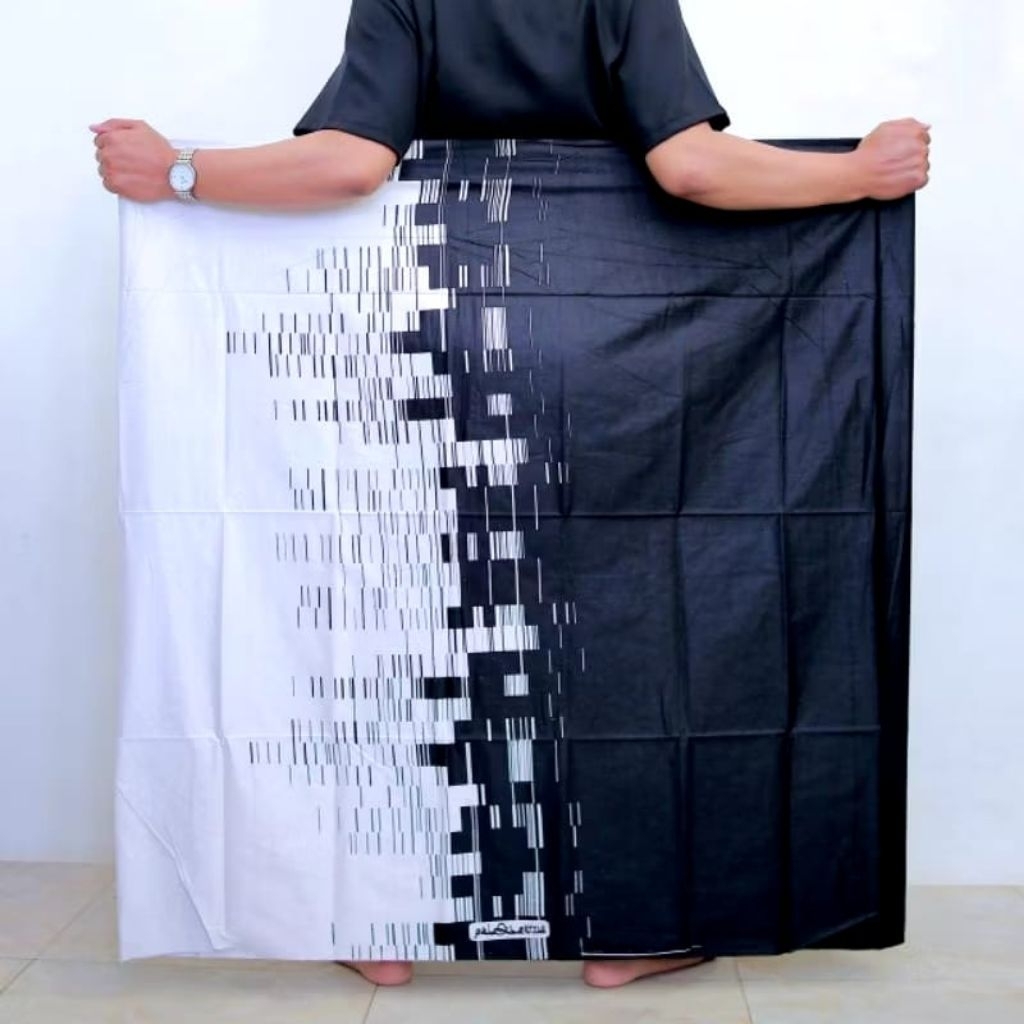 Sarung Palestine Motif Hitam Putih Bahan Rayon Adem, Uk Pria Dewasa