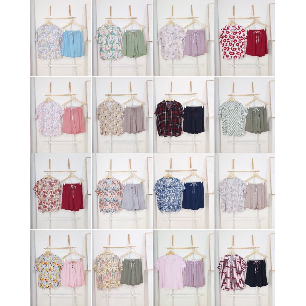 Vanila oneset/oneset pendek/piyama celana pendek/piyama rayon premium/piyama jumbo