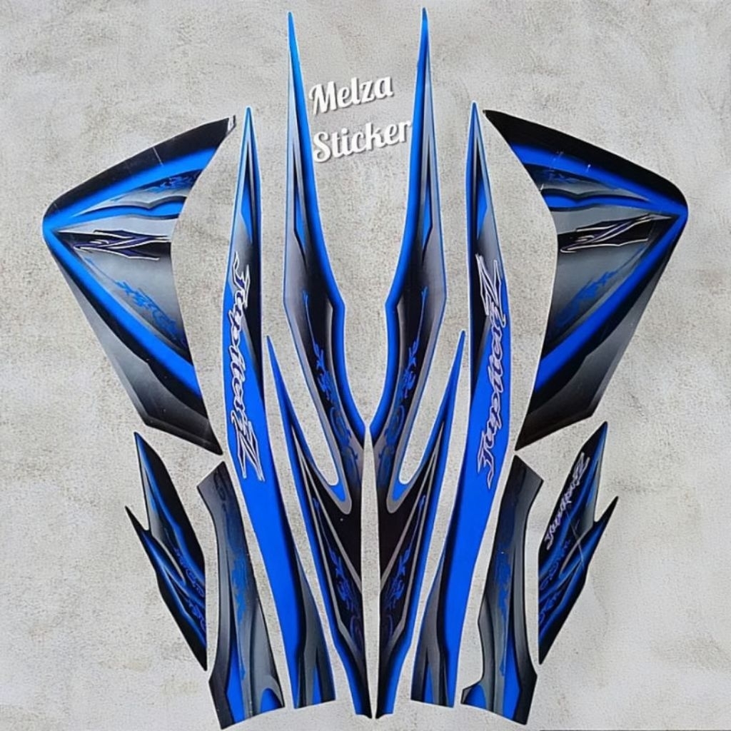 stiker striping motor Jupiter Z robot 2010 stiker list body warna biru