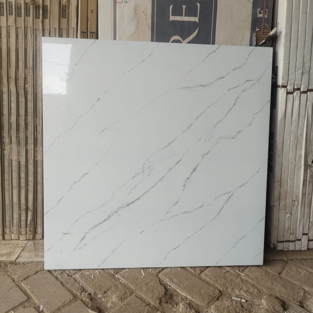 Meliuze Algera white Uk 80x80 Granit Lantai glosy