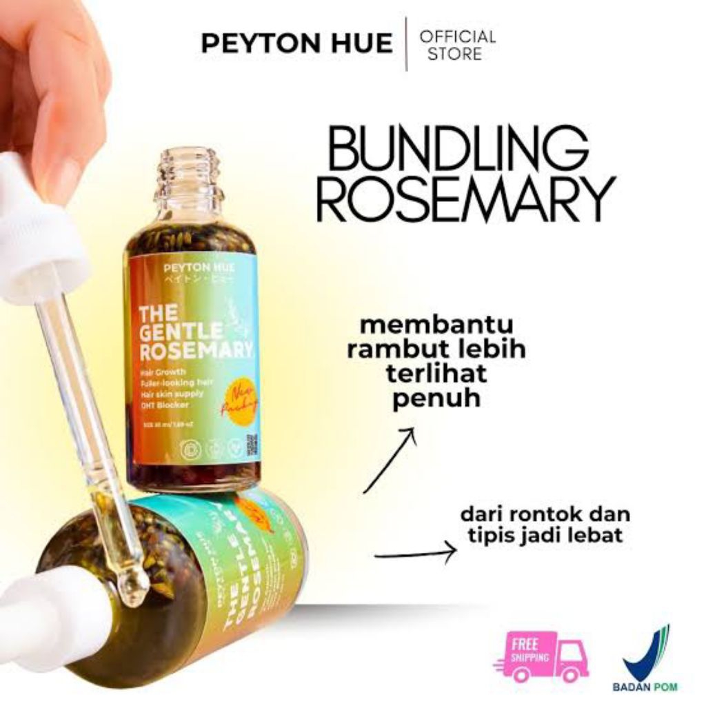 PEYTON HUE The Gentle Rosemary Hair Oil Growth - Mengurangi Kerontokan & Merangsang Pertumbuhan ramb