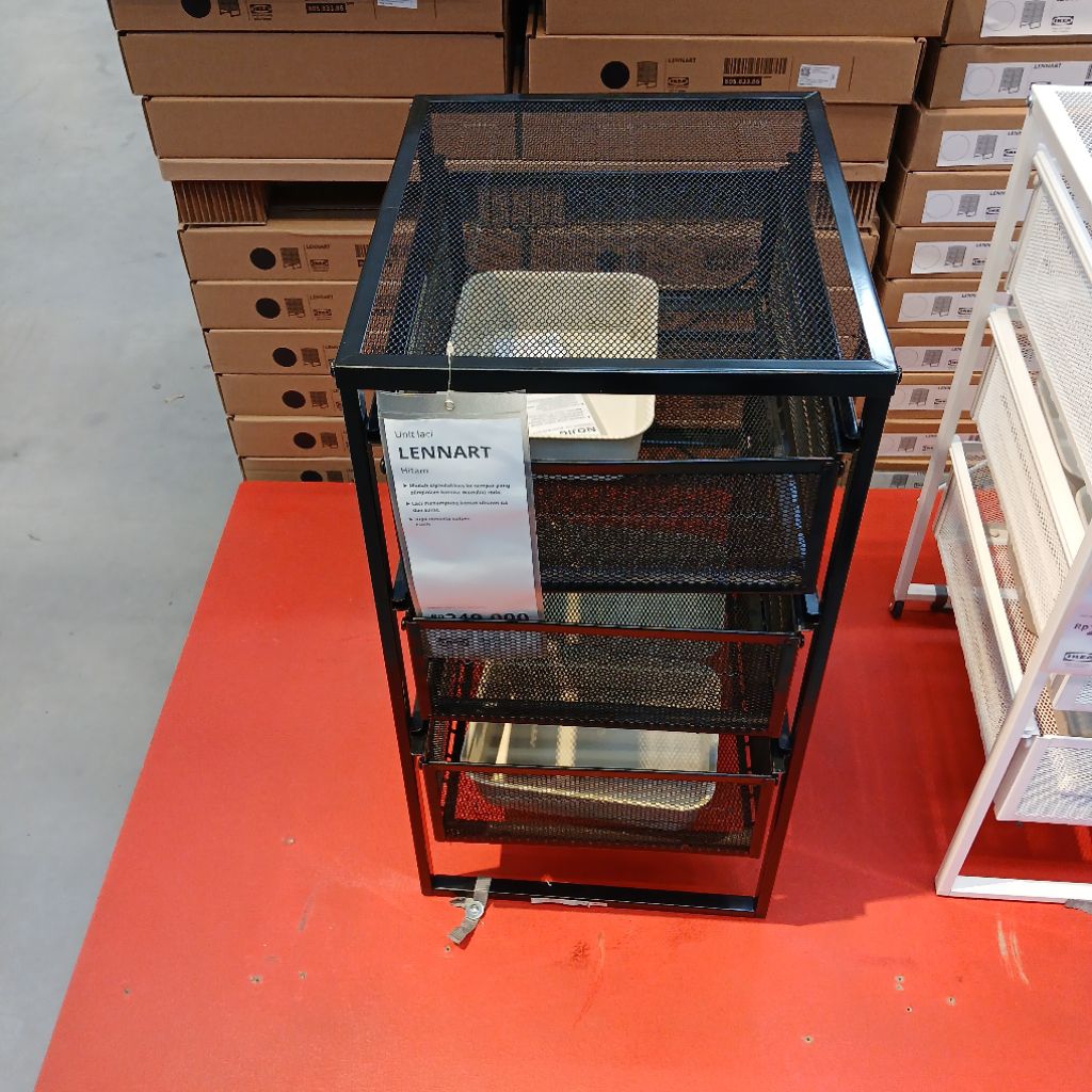 Rak baja 3laci tarik baja jaring rak kertas A4 arsip rak dapur bedside table beroda